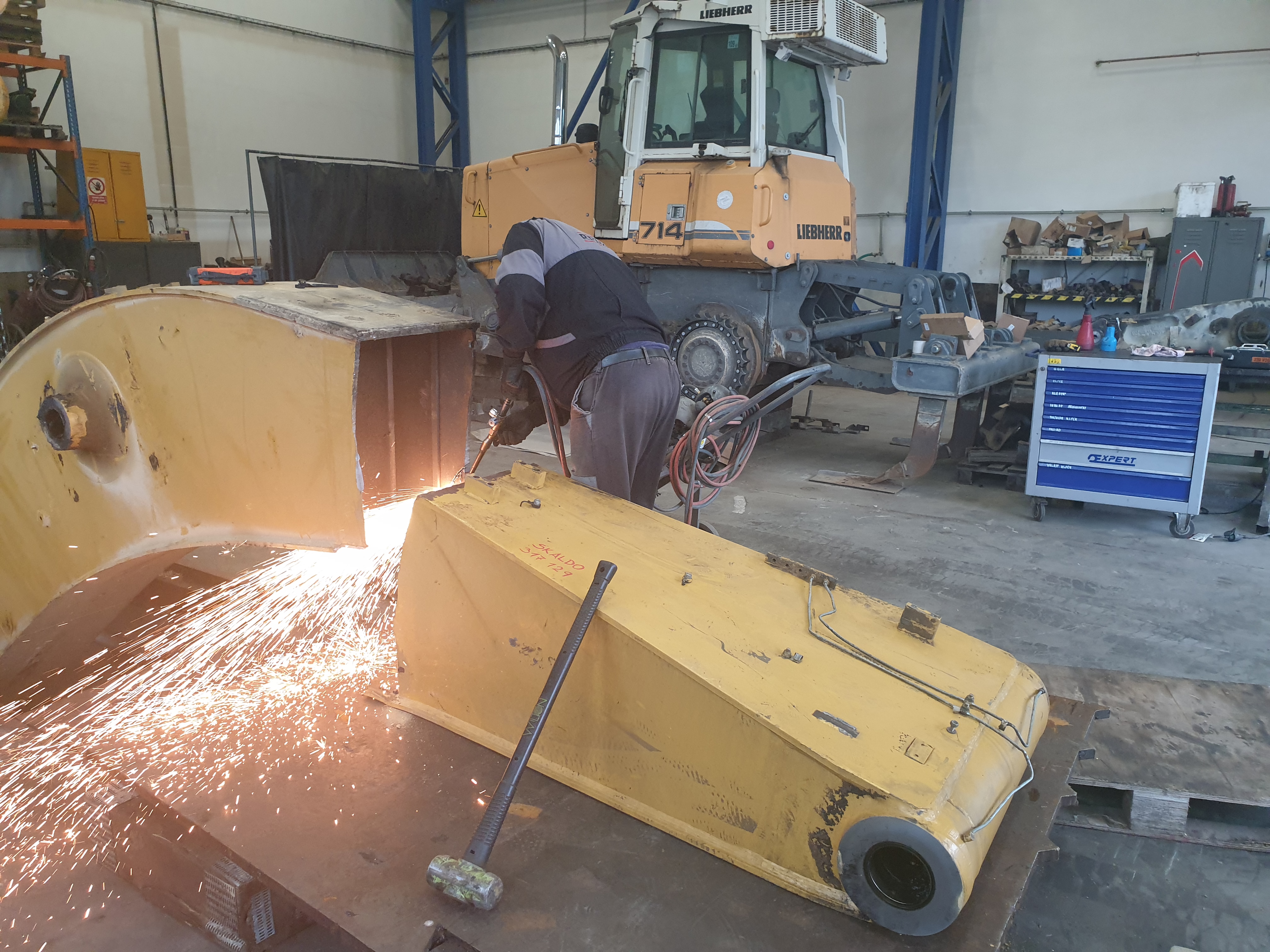 Reparatur von Löffeln, Schaufeln und Auslegern